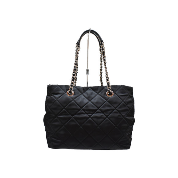 Prada Chain Bag Quilted Black Nylon Shoulder - Picture 1 of 16